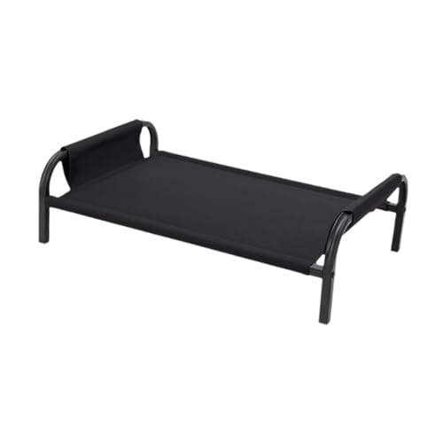 Kühlendes erhöhtes Hundebett, erhöhtes Haustierbett, atmungsaktives Netz-Ruhebett für kleine, mittelgroße Hunde, Katzen, für drinnen und draußen, 50 x 37 x 20 cm, Schwarz von PawwJoy