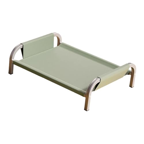 PawwJoy Erhöhtes Haustierbett, metallbeständig, stabil, für alle Jahreszeiten, atmungsaktiv, kühlend, tragbar, Haustierhängematte für Indoor-Katzen, Grün, Größe M, Grün, XL von PawwJoy