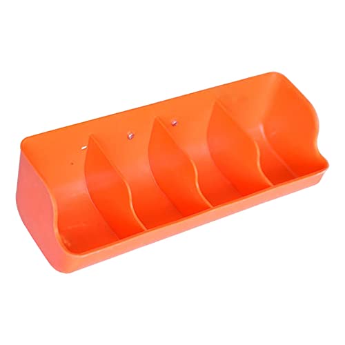 PawwJoy Ferkel-Futtertrog für Saumilch und Wasserversorgung, Kunststoff-Ferkel-Futtertrog mit mehreren Schlitzen für Bauernhoftierfütterung, 4 Schlitze, Orange von PawwJoy