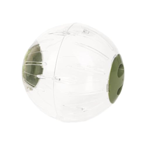 PawwJoy Hamster-Trainingsball, 18 cm, transparent, leises Laufrad, Sportball, Käfig-Zubehör für kleine Haustiere, Mäuse, Zwerghamster, Grün von PawwJoy
