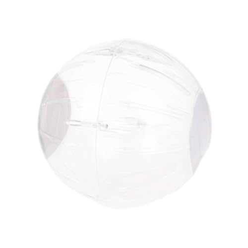 PawwJoy Hamster-Trainingsball, 18 cm, transparent, leises Laufrad, Sportball, Käfig-Zubehör für kleine Haustiere, Mäuse, Zwerghamster, Weiß von PawwJoy