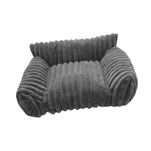 PawwJoy Haustier-Couch-Bett, Katzen-Sofa, multifunktional, modisch, rutschfeste Unterseite, zum Schlafen für kleine Hunde, Schlafzimmer, Dekoration, 50 x 40 x 20 cm, Grau von PawwJoy
