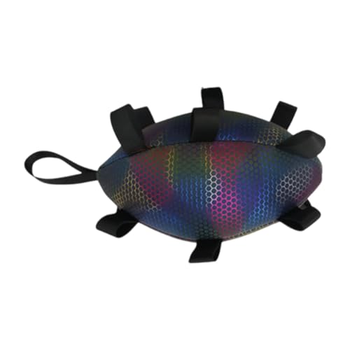 PawwJoy Hunde-Rugby-Fußball-Spielzeug, interaktives Kauspielzeug, bissfest, PU-Material, Molar-Trainingsspiel, Jagd für Haustiere, 22,9 cm, schwarz, reflektierend PawwJoy Hunde-Rugby-Fußball-Spielzeug, interaktives Kauspielzeug, bissfest, PU-Material, Molar-Trainingsspiel, Jagd für Haustiere, 22,9 cm, schwarz, reflektierend von PawwJoy