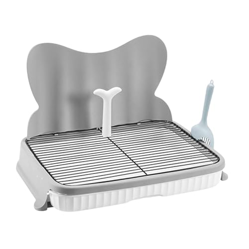 PawwJoy Hundetoilette, auslaufsicher, mit Harnsäulenschutz, leicht zu reinigen, für kleine und mittelgroße Hunde, 57 cm, Grau, 18 mm PawwJoy Hundetoilette, auslaufsicher, mit Harnsäulenschutz, leicht zu reinigen, für kleine und mittelgroße Hunde, 57 cm, Grau, 18 mm von PawwJoy