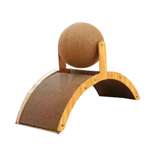 PawwJoy Kaninchen Kratzspielzeug Wellpapier Kaninchen Kratzball mit Kartonunterlage für Übung von PawwJoy