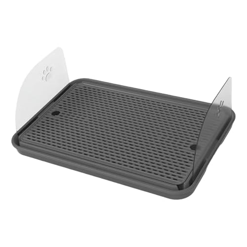 PawwJoy Katzenklo Matte, doppellagig, waschbar, Haustierbedarf, Kätzchen, Fußteil, tragbare Trittfläche für Wohnzimmer, 42 x 28,5 x 2,5 cm, Dunkelgrau von PawwJoy