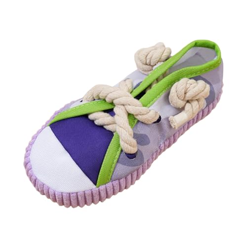 PawwJoy Kauspielzeug für Hunde, Welpenreinigung, multifunktional, Haustierbedarf, robust, lustig, mit Schuh, Spielzeug zum Ziehen - Lila PawwJoy Kauspielzeug für Hunde, Welpenreinigung, multifunktional, Haustierbedarf, robust, lustig, mit Schuh, Spielzeug zum Ziehen - Lila von PawwJoy
