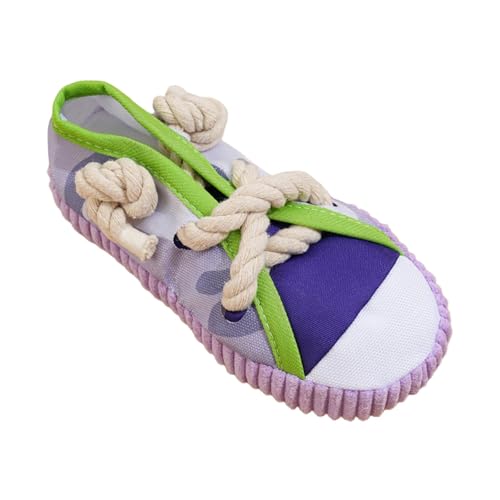 PawwJoy Kauspielzeug für kleine Hunde, interaktives Quietschschuhspielzeug mit Seil, reißfest, Kauspielzeug für Welpen, 18 x 9 x 6 cm, Lila PawwJoy Kauspielzeug für kleine Hunde, interaktives Quietschschuhspielzeug mit Seil, reißfest, Kauspielzeug für Welpen, 18 x 9 x 6 cm, Lila von PawwJoy