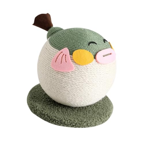 PawwJoy Kratzball für Katzen, Kugelfischform, Kratzspielzeug, Juteseil, interaktives Spielmöbelschutz, 22,6 x 21,6 cm, Grün von PawwJoy