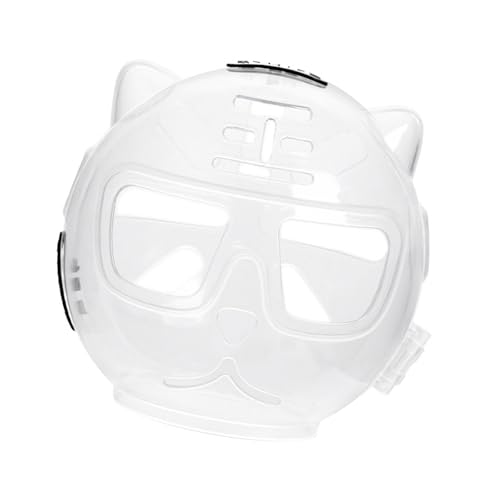 PawwJoy Maulkorb für Katzen, atmungsaktiv, Ballmaske, Anti-Biss-Maulkorb für Fellpflege, Nageltrimmen, Baden, Reisen, Haustierbedarf, transparent, L von PawwJoy