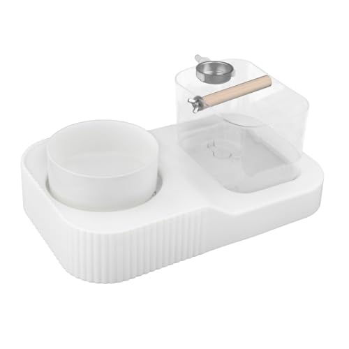 PawwJoy Vogel-Toiletten-Trainingsstation mit Futterbecher und Badeschale für kleine, mittelgroße Vögel, Wellensittich, Papageienzubehör, 37 x 20 cm von PawwJoy