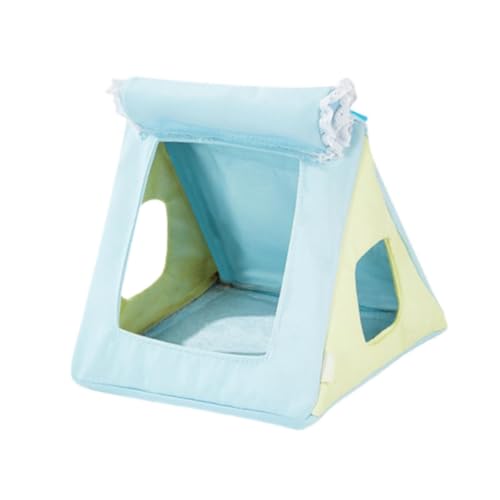 PawwJoy Vogelnest-Hängematte, für alle Jahreszeiten, bequemes Papageien-Zelt, Hütte für Unzertrennliche, Nymphensittiche, Kleintiere, Blau von PawwJoy