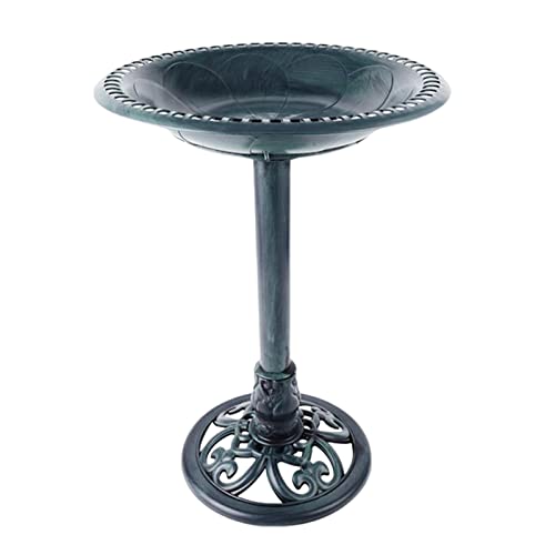 PawwJoy Vogeltränke für den Außenbereich, Blumendesign, freistehend, stehend, Vogeltränke für Hochzeit, Geschenk, Hof, Rasen, Terrasse, 43 x 43 x 60 cm, Grün von PawwJoy