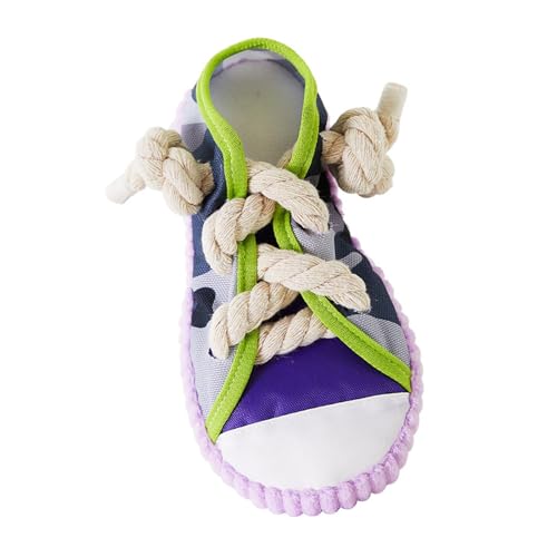 Quietschendes Hundespielzeug Seilschuhform für kleine Hunde Indoor Play Kauspielzeug Welpentraining Interaktives Haustierspielzeug von PawwJoy