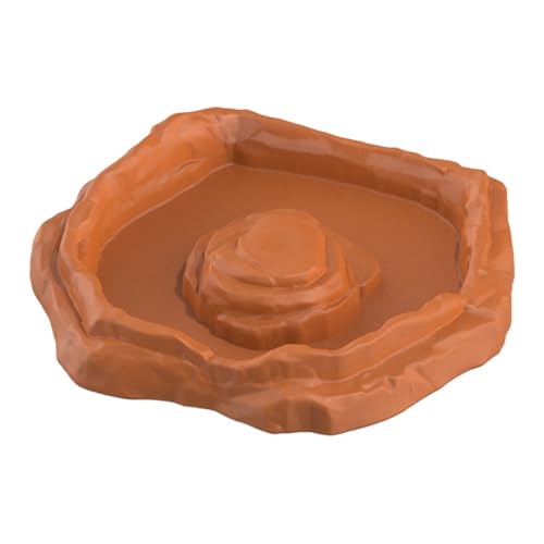 Reptilien-Futternapf für Reptilien, Badeschale, Pool, Aquarium, Ornament, Dekoration, Terrarienschale für Chamäleon, Bartagamen, Schlange, Hellbraun, S Reptilien-Futternapf für Reptilien, Badeschale, Pool, Aquarium, Ornament, Dekoration, Terrarienschale für Chamäleon, Bartagamen, Schlange, Hellbraun, S von PawwJoy