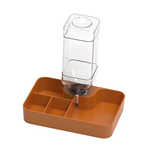 Reptilien-Futterstation Wassernapf Automatischer Wasserspender Futterschale für Bartagamen, Schildkröten, Eidechsen, Frösche, Geckos, Khaki, groß von PawwJoy