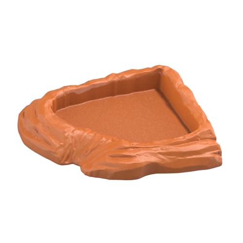 Reptilien-Wassernapf, Ecknapf, Reptilien-Wassernapf, stabil, realistische Steinstruktur, Terrarienschale für Frösche, Schlangen, Haustierbedarf, Hellbraun von PawwJoy