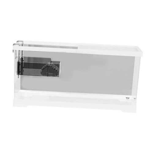 Schildkröten-Tank-Aquarium-Starter-Set mit Sonnenplattform zum Klettern von Reptilien, Futterbox, weiß, Größe M, mit Plattform und Deckel, Weiß von PawwJoy