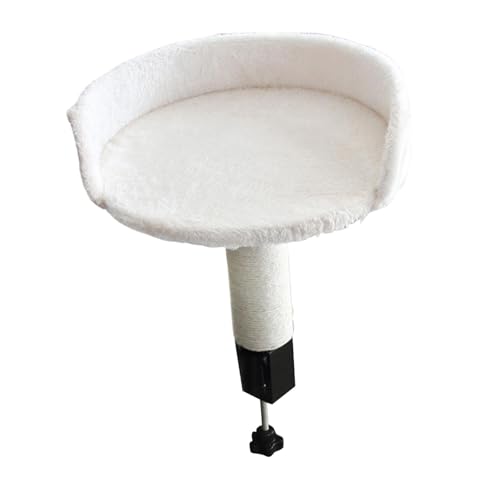 Schreibtisch-Katzenbett, runde Hängematte, bequemes Haustierbett für Zuhause, Büro, Büro, Schreibtisch, Spieltisch, Weiß von PawwJoy