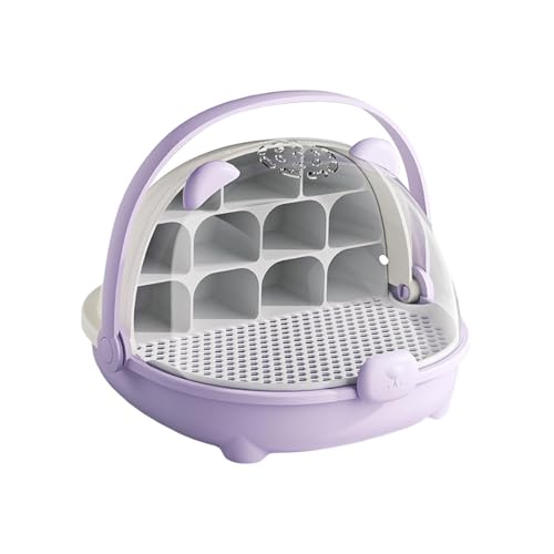 Silkworm Wachstumsbox Futterbox Tragbare Beobachtungskabine Kleintierzuchtbehälter Seidenraupe Schlüpfbehälter - Violett von PawwJoy