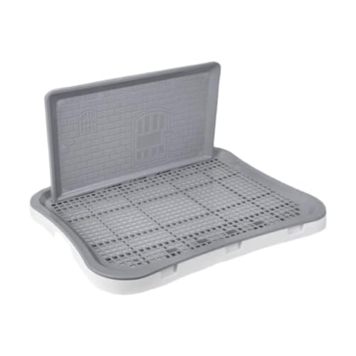 Töpfchentablett für den Innenbereich, Trainingstoilette für Hunde, Katzen, Hamster, mit erhöhtem Gitter, 50,5 x 38,5 x 3 cm, Weiß / Grau Töpfchentablett für den Innenbereich, Trainingstoilette für Hunde, Katzen, Hamster, mit erhöhtem Gitter, 50,5 x 38,5 x 3 cm, Weiß / Grau von PawwJoy