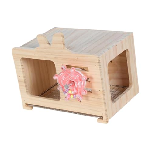 Vogelhaus aus Holz in TV-Form mit Rotationsspielzeug für Sittiche, Lovebirds Finken, kleiner Papageien-Nistkasten, Haustierzubehör, S von PawwJoy