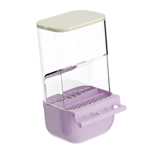 Vogelkäfig-Futterstation mit Sitzstange, transparent, stabil, für Nymphensittiche, Wellensittiche, Kanarienvögel, Finken, Sittiche, kleine Vögel, Violett von PawwJoy