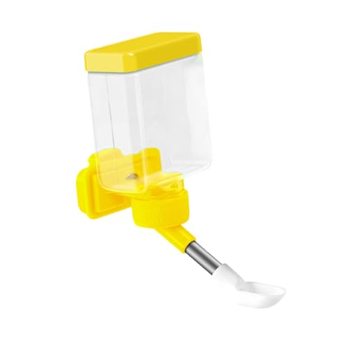 Vogeltränke, Käfigzubehör, einfache Installation, hängende Wassertränke, automatisch, für Haustiere, Papageien, Kanarienvögel, Sittiche, Gelb von PawwJoy
