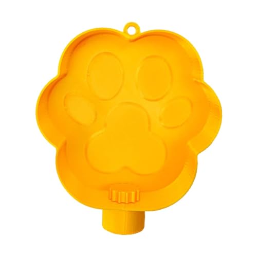 Wassernapf für Haustiere mit Flasche, auslaufsicher, leicht, tragbar, Wasserspender für Hunde, Katzen, Camping, Wandern, Reisen, Spazierengehen, 12,5 x 3,6 x 15 cm, Gelb von PawwJoy