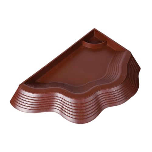 Wasserschale für Reptilien, Badeschildkröte, Wasserschale, Zubehör, Aquarium-Ornament, Einweichschale für Bartagamen, 32,2 x 22 x 3,2 cm, Braun von PawwJoy
