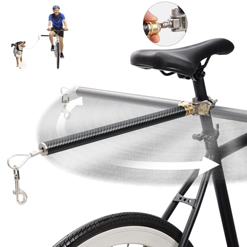 Pawxaw Hunde-Fahrradleine mit integrierter Pufferfeder, um 180 ° drehbar oder fixiert, Schnellbefestigungsmechanismus, verdicktes Stahldrahtseil, 250 kg Zugkraft, freihändiger Fahrrad-Hundetrainer – von Pawxaw