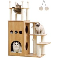 Pawz Road Kratzbaum, luxuriös groß hölzern Katzenbaum, 130cm hoch von Pawz Road