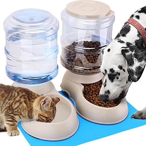 Automatischer Futterspender für kleine und mittelgroße Haustiere,Futterautomat Katze, Hunde Wasserspender und Futterspender mit Napfunterlage aus Silikon 3.8Lx 2 Automatischer Futterspender für kleine und mittelgroße Haustiere,Futterautomat Katze, Hunde Wasserspender und Futterspender mit Napfunterlage aus Silikon 3.8Lx 2 von Pawzone