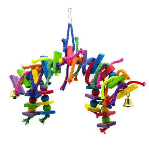 Buntes Spielzeug für Papageien mit Glocke von Paxikaka