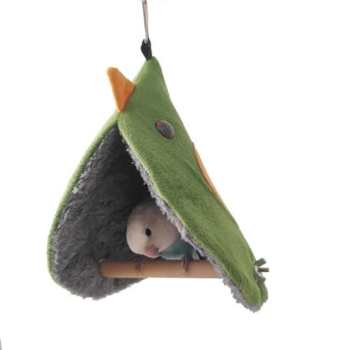 Paxikaka Vogelbett aus Baumwolle zum Aufhängen mit Sitzstangen für Papageien (grün/groß) von Paxikaka