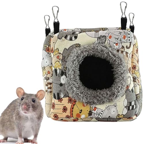 Paxikaka Warmes Hängebett für Hamster, Höhlenform, Baumwolle, geeignet für Kleintiere, Hamster, Ratten, Maus, Rennmäuse, Zuckergleiter, Eichhörnchen, Papageien usw. (L) von Paxikaka