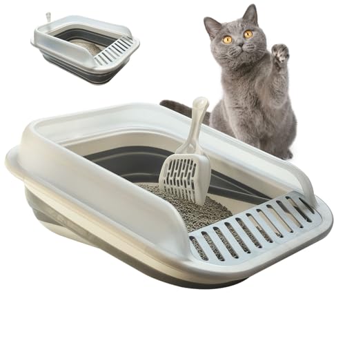 Offene Katzentoilette mit hoher Seite, spritzfestes Katzentoilette, zusammenklappbar, Reisestreu, Töpfchen, Pfanne, Schaufel, auslaufsicher, Pedal, Katzentoilette, kein Geruch, leicht zu reinigen Offene Katzentoilette mit hoher Seite, spritzfestes Katzentoilette, zusammenklappbar, Reisestreu, Töpfchen, Pfanne, Schaufel, auslaufsicher, Pedal, Katzentoilette, kein Geruch, leicht zu reinigen von Paxlkuao