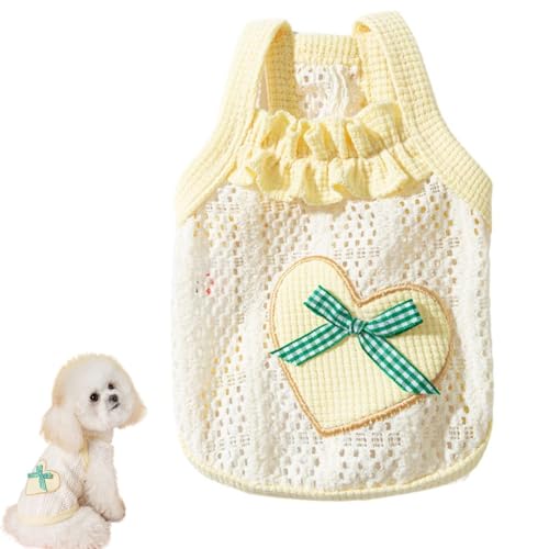 Atmungsaktives Baumwoll-Hundeshirt mit Herz- und Schleifen-Dekoration, Haustier-Shirt für kleine Hunde, Welpenkleidung für Chihuahuas, Dackel, Französische Bulldoggen und Yorkies, Sommer-Hundeoutfit Atmungsaktives Baumwoll-Hundeshirt mit Herz- und Schleifen-Dekoration, Haustier-Shirt für kleine Hunde, Welpenkleidung für Chihuahuas, Dackel, Französische Bulldoggen und Yorkies, Sommer-Hundeoutfit von PayaSnug