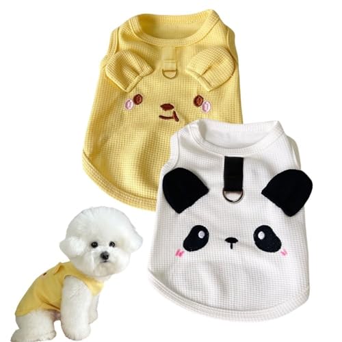 PayaSnug 2-teiliges Hunde-Shirt-Set mit D-Ring – weiche, atmungsaktive Hundekleidung für kleine, mittelgroße und große Hunde, gelber Bär und Panda-Muster, Welpen-Shirt, ärmelloses Haustier-Tanktop PayaSnug 2-teiliges Hunde-Shirt-Set mit D-Ring – weiche, atmungsaktive Hundekleidung für kleine, mittelgroße und große Hunde, gelber Bär und Panda-Muster, Welpen-Shirt, ärmelloses Haustier-Tanktop von PayaSnug