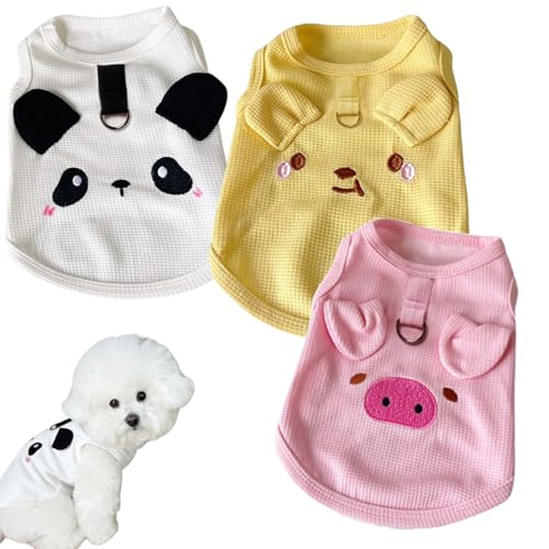 PayaSnug 3-teiliges Hunde-Shirt-Set mit D-Ring – weiche, atmungsaktive Hundekleidung für kleine, mittelgroße und große Hunde, rosa Schwein, gelber Bär und Panda-Muster, Welpen-Shirt, ärmelloses PayaSnug 3-teiliges Hunde-Shirt-Set mit D-Ring – weiche, atmungsaktive Hundekleidung für kleine, mittelgroße und große Hunde, rosa Schwein, gelber Bär und Panda-Muster, Welpen-Shirt, ärmelloses von PayaSnug