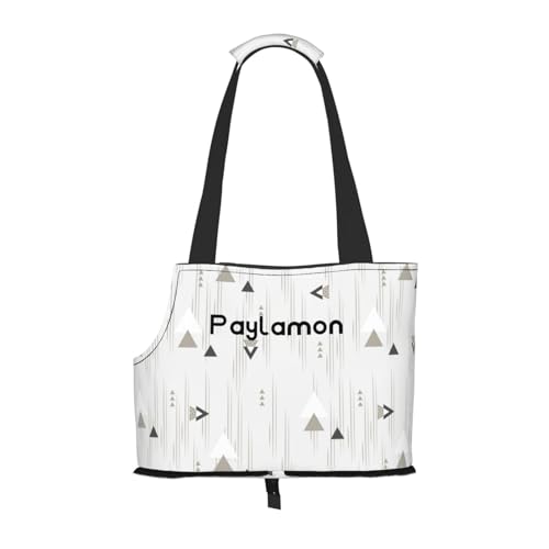 Paylamon Kompatible tragbare Umhängetasche für kleine Katzen und Hunde, faltbare Reisetasche, Welpen-Tragetasche für den Transport in Flugzeugen, Bussen, U-Bahnen (einfaches geometrisches Muster) von Paylamon