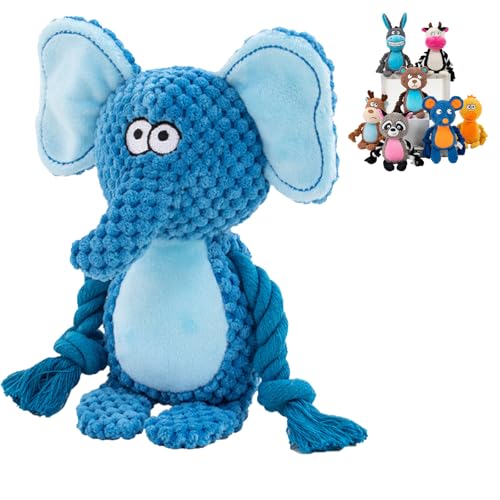 Pazvoza Max Unzerstörbares Kauspielzeug – Sehr Robustes Nylon & Sicherheitsmaterial, Zahnreinigung, Rindfleischduft, ideal für Aggressive Kauer (Blauer Elefant) von Pazvoza