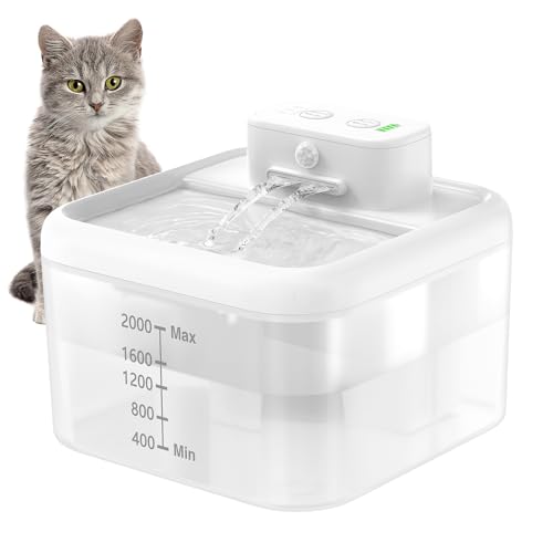 PcEoTllar Katzenbrunnen Kabellos, 2L Trinkbrunnen für Katze mit Bewegungsmelder, Ultraleiser Katzenbrunnen für Katzen mit Akku, 3 Modi Wasserbrunnen für Katzen & Kleine Hunde, Weiß PcEoTllar Katzenbrunnen Kabellos, 2L Trinkbrunnen für Katze mit Bewegungsmelder, Ultraleiser Katzenbrunnen für Katzen mit Akku, 3 Modi Wasserbrunnen für Katzen & Kleine Hunde, Weiß von PcEoTllar