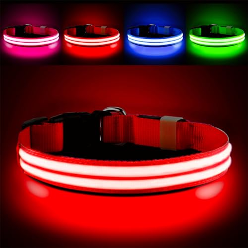 PcEoTllar Leuchthalsband Hund Aufladbar, Hundehalsband Leuchtend, Beleuchtetes LED Halsband für Hunde für Kleine Mittlere Große Hunde, Hunde Leuchthalsband Wasserdicht 3 Leuchtmodi, Rot-S PcEoTllar Leuchthalsband Hund Aufladbar, Hundehalsband Leuchtend, Beleuchtetes LED Halsband für Hunde für Kleine Mittlere Große Hunde, Hunde Leuchthalsband Wasserdicht 3 Leuchtmodi, Rot-S von PcEoTllar