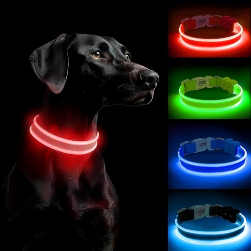 PcEoTllar Leuchthalsband Hund Aufladbar, LED Hundehalsband Leuchtend mit 3 Leuchtmodi, Leuchtendes Hundehalsband Verstellbares Wasserdicht für Kleine Mittlere Große Hunde, Rot-L PcEoTllar Leuchthalsband Hund Aufladbar, LED Hundehalsband Leuchtend mit 3 Leuchtmodi, Leuchtendes Hundehalsband Verstellbares Wasserdicht für Kleine Mittlere Große Hunde, Rot-L von PcEoTllar