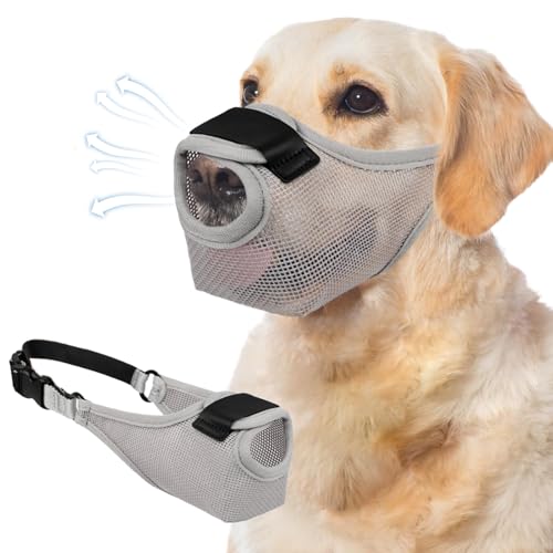 Maulkorb Hund, Maulkorb für Mittlere Große Hunde, Atmungsaktive Verstellbare Mesh Maulkorb für Hunde, Fressschutz für Hund, Hundemaske zur Verhinderung von Bissen und Lecken (XL) von PceGan