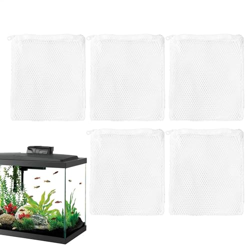 Pcingsia Aquarium-Netzbeutel, wiederverwendbar, feinmaschig, für Aquariumfilter, Süß- und Salzwasser-Wasseraufbereitungszubehör, Reißverschluss für Zeolith, Torf, 5 Stück Pcingsia Aquarium-Netzbeutel, wiederverwendbar, feinmaschig, für Aquariumfilter, Süß- und Salzwasser-Wasseraufbereitungszubehör, Reißverschluss für Zeolith, Torf, 5 Stück von Pcingsia