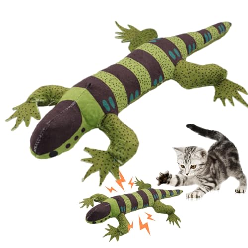 Pcingsia Eidechsen-Katzenminze-Katzenspielzeug, Karton-Eidechsenform, interaktives Katzenspielzeug mit Knisterpapier – Katzenspielzeug, Katzenzubehör, Katzenspielzeug, stimulierendes Spielzeug für von Pcingsia