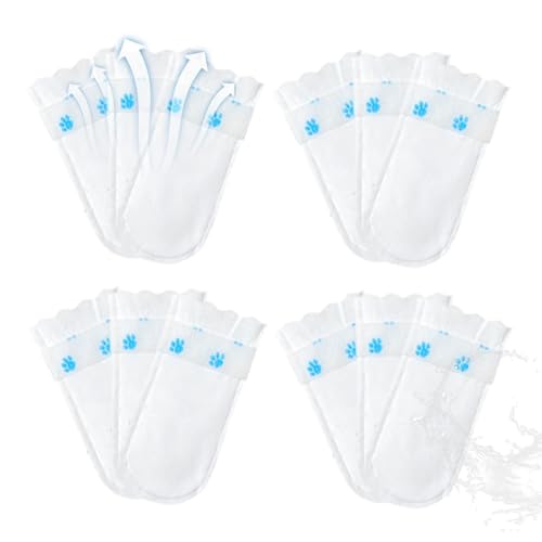 Pcingsia Hunde-Gussabdeckung | 12 x Hundeschuhe Ersatzbezüge, wasserdichte Hundefuß-Regenschuhe, Haustierfuß-Wanderschuhe mit verstellbarer Klebebandage für Outdoor- und Indoor-Spaziergänge von Pcingsia