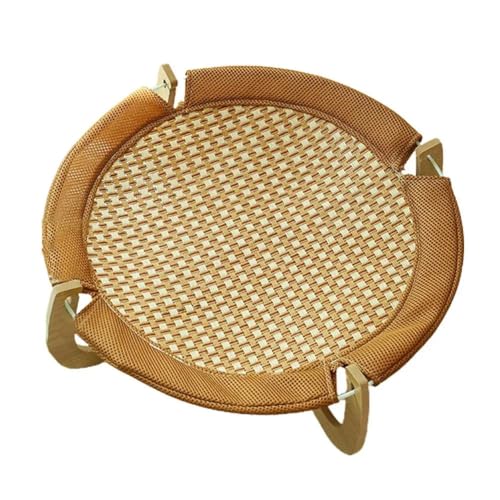 Pcivzxam Haustier-Isomatte, Rattanmatte, Supercooles, Atmungsaktives Rattan-Schlafbett, Kratzfestes Katzen-Hochbett, Holzsockel Pcivzxam Haustier-Isomatte, Rattanmatte, Supercooles, Atmungsaktives Rattan-Schlafbett, Kratzfestes Katzen-Hochbett, Holzsockel von Pcivzxam